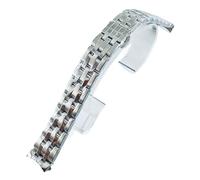 NMASDUYPU 16mm/20mm Silver/Rose Gold 904L Solid Stainless Steel Watch Band Strap For 33MM/40MM NH35 NH38(Silver,16mm)