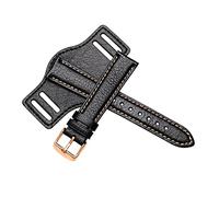 NMASDUYPU 18 20 22mm Black Brown Men's Leather Watch Strap Compatible With Fo-ssil JR1401 O-mega Wristband With Tray Watchband Bracelet(Black white-rose g-,20mm)