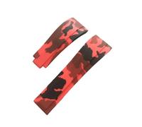 NMASDUYPU 20mm Black Green Blue Red Gray Camo Silicone Rubber Watchband Watch Band Compatible With Role Strap Daytona Submariner GMT OYSTERFLEX Belt(Rood,With Gold buckle)