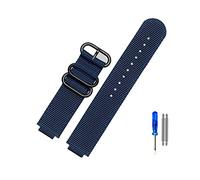 NMASDUYPU 24 * 16mm Nylon Watch Strap Compatible With Timex T2N721 T2N720 739 TW2T6300 Black Band Watchband With Screw Rod And Tools Waterproof(Blue black buckle)