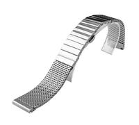 NMASDUYPU 2in1 Single Link Stainless Steel Combination Watch Band Strap 18mm 20mm 22mm 24mm Butterfly Buckle Metal Replacement Wristband(Silver,22mm)