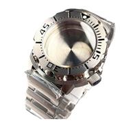 NMASDUYPU 42mm 20ATM Dive Monster Watch Case Stainless Steel Bracelet Sapphire Crystal Fit NH35 NH36 Automatic Movement 3.8 Crown 120click(Silver case set)