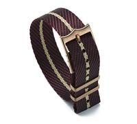 NMASDUYPU Adjustable Single Pass Woven Nylon Striped Watch Band Silver/Copper Buckle Compatible With Tudor Black Bay Strap 20mm 22mm(Copper Buckle No.1,20mm)