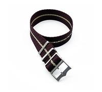 NMASDUYPU Adjustable Single Pass Woven Nylon Striped Watch Band Silver/Copper Buckle Compatible With Tudor Black Bay Strap 20mm 22mm(Black red khaki,20mm)