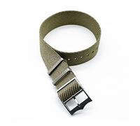 NMASDUYPU Adjustable Single Pass Woven Nylon Striped Watch Band Silver/Copper Buckle Compatible With Tudor Black Bay Strap 20mm 22mm(Khaki,22mm)