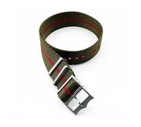NMASDUYPU Adjustable Single Pass Woven Nylon Striped Watch Band Silver/Copper Buckle Compatible With Tudor Black Bay Strap 20mm 22mm(Olive red,20mm)