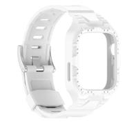 NMASDUYPU Case+Silicone For Fit 3 Strap Smartwatch Accessories Cover+soft Sport Loop Belt Bracelet(White)
