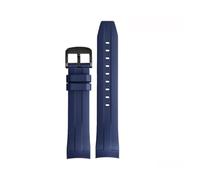 NMASDUYPU Curved End Rubber Watchband Compatible 1853 Starfish Diving T120 Silicone Strap T120417A Wrist Bracelet 22mm Male Black Blue(Blue-black)