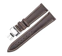 NMASDUYPU Oil Wax Cowhide Watchbands 18mm 20mm 22mm 24mm Blue Yellow Green Women Men Leather Watch Band Strap Belt Butterfly Clasp(Groen,24mm)