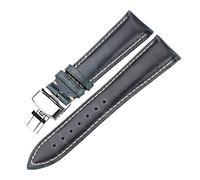 NMASDUYPU Oil Wax Cowhide Watchbands 18mm 20mm 22mm 24mm Blue Yellow Green Women Men Leather Watch Band Strap Belt Butterfly Clasp(Blue,18mm)