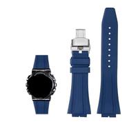 NMASDUYPU Rubber Watch Band Compatible GA-2100 2110 GM-110 GM-5600 Men Sport Silicone Metal Butterfly Buckle Strap(Navy04)