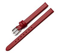 NMASDUYPU Soft Leather Watch Band Women's Strap 6mm 8mm 10mm 13mm 15mm 17 MM Small Size Width First Layer Cowhide Watch Bands Belt(Rood,8mm)