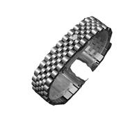 NMASDUYPU Solid Arc Stainless Steel Watch Band 20mm For Jubilee Luxury Series Watch Strap Men Women Curved End Business Bracelet(Silver-logo)