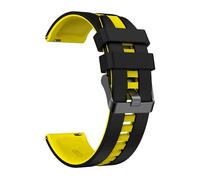 NMASDUYPU Two-tone Silicone Strap Compatible With Watch 5 46mm Soft Breathable Replacement Wristband For GT5 Pro 46mm(Black yellow,22mm universal)