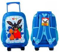 NMB Fashion Foldable Kids Travel Trolley Backpack - Wheeled Carry-On Suitcase Rucksack with Favorite Character Design for Children (Deluxe Bing Trolley)