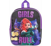 NMB FASHION Kids Character Backpack - Standard, Deluxe with Extra Pocket, & 3D Design Options - Fun & Functional School Bags (Standard The Lego Bman Girls Rule Backpack)
