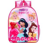 NMB FASHION Kids Character Backpack - Standard, Deluxe with Extra Pocket, & 3D Design Options - Fun & Functional School Bags (Standard Diseny Princess Make Today Magical Backpack)