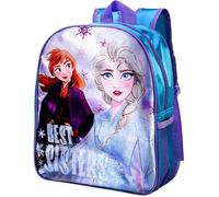 NMB FASHION Kids Character Backpack - Standard, Deluxe with Extra Pocket, & 3D Design Options - Fun & Functional School Bags (Standard Frozen Best Sisters Backpack)