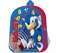 NMB FASHION Kids Character Backpack - Standard, Deluxe with Extra Pocket, & 3D Design Options - Fun & Functional School Bags (Standard Sonic Gotta Go Fast Backpack)