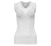 NMB Fashion Women's Snowdrop Thermal Built-Up Vest Tops - Ladies Sleeeveless Spencer Thermal Vest - Made in The UK (Built-Up Thermal V-Neck Spencer [Large, White])
