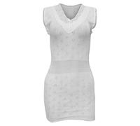 NMB Fashion Women's Snowdrop Thermal Built-Up Vest Tops - Ladies Sleeeveless Thermal Vest - Made in The UK (Built-Up Thermal V-Neck Long Vest [X-Large, White])