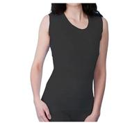NMB Fashion Women's Snowdrop Thermal Built-Up Vest Tops - Ladies Sleeeveless Thermal Vest - Made in The UK (Built-Up Thermal Round Neck Long Vest [2X-Large, Black])