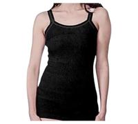 NMB Fashion Women's Snowdrop Thermal French Neck Vest Tops - Round Neck, V-Neck, Spencer & Long Vest - Made in The UK (French Neck Thermal Round Neck Long Vest [Medium, Black])