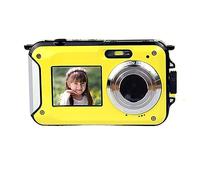 nmbhus 10 Feet Underwater Digital Camera Summer IP68 Waterproof Photography Camcorder 48MP 2.7K Dual Screen Self-Timer Action Cameras(64G TF Card,Yellow)