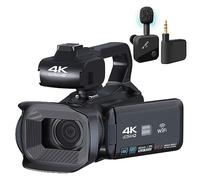 nmbhus 18X Zoom 4K Camcorder Digital Camera For Photography Live Streaming 4 Inch Screen Wifi Webcam 64MP Video Camera Recorder(No SD Card,With Microphone)
