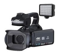nmbhus 18X Zoom 4K Camcorder Digital Camera For Photography Live Streaming 4 Inch Screen Wifi Webcam 64MP Video Camera Recorder(128G SD Card,With Light)