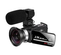 nmbhus 2.7K Digital Video Recorder Home Use Outdoor Portable Cameras For Photography WIFI Streaming Web Camcorder Vlog(128G SD Card,With Microphone)