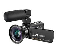 nmbhus 30 Million Digital Video Camera HD DV Travel Self-timer Photo Video Camcorder Movie All-in-one Machine(Size:Black+Wide Angle Lens)