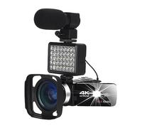 nmbhus 48MP WIFI Camcorder 4K Digital Vlog Cameras For Night Shooting Infrared Outdoor PortableRecorder Live Streaming Web Cam(128G SD Card,6)