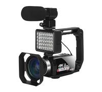 nmbhus 4K Digital Vlog Camera Video Recording WIFI Streaming Webcam Outdoor Portable Camcorder 18X Photography Recorder(Color:128G SD Card,Size:Outfit)