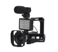 nmbhus 4K HD Night Vision Digital Camcorder 48M Home wifi Live Streaming Camcorder DV Digital Camera(Size:CAM+Grip+Hood+Lens+Mic+Light)