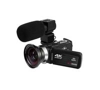 nmbhus 4K UHD Digital Video Camera For Vlog 18X WIFI Camcorder HDMI Live Streaming Camera Rotate LCD Touch Screen 48MP Recorder(128G SD Card,With Lens MIC)