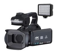 nmbhus 60FPS 4K Vlog Camcorder 64MP Photography Video Camera Live Streaming 18X Zoom AF Digital Recorder 4" Rotate Touch Screen(32G SD Card,With Fill Light)