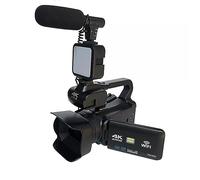 nmbhus 60FPS 4K Vlog Camcorder 64MP Photography Video Camera Live Streaming 18X Zoom AF Digital Recorder 4" Rotate Touch Screen(128G SD Card,With MIC Light)