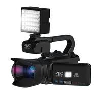 nmbhus 64MP Video Camera Full 4K 60FPS Camcorder For Live Streaming WIFI Webcam 18X Auto Focus Vlog Recorder 4" Rotate Screen(128G SD Card,With Fill Light)