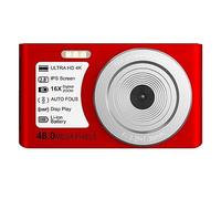 nmbhus Auto Focus 4K Mini Digital Video Cameras For Photography Compact Vlog Camcorder 48MP Portable Photo Recorder Home(64G SD Card,Red)