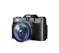 nmbhus Auto Focus Vintage Digital Cameras For Photography 52mm Wide Angle Lens WIFI 4K Compact Streaming Camcorder Vlog Recorder(128G TF Card,Black)