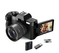 nmbhus Compact Digital Photography Camera 4K WIFI Web Cam Vintage Vlog Video Recorder 48MP Camcorder Flip Screen(Color:No Card,Size:Package 3)
