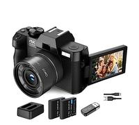 nmbhus Compact Digital Photography Camera 4K WIFI Web Cam Vintage Vlog Video Recorder 48MP Camcorder Flip Screen(Color:No Card,Size:Package 2)