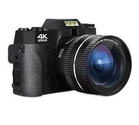 nmbhus Compact Digital Photography Camera 4K WIFI Web Cam Vlog Video Recorder 48MP Camcorder 3" Flip Screen Macro Lens(64G TF Card,Lens 2 Batteries)