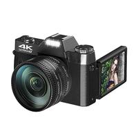 nmbhus Compact Digital Photography Camera 4K WIFI Web Cam Vlog Video Recorder 48MP Camcorder 3" Flip Screen Macro Lens(Color:64G TF Card,Size:Only camera)