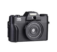 nmbhus Compact Digital Photography Camera 4K WIFI Web Cam Vlog Video Recorder 48MP Streaming Camcorder 3" Flip Screen(32G TF Card,NO Wide Angle Lens)