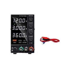 nmbhus DC Power Supply Adjustable 4 Digit Lab Bench Power Source AC Switching Stabilized Power Supply(Color:DPS1203U 120V 3A)