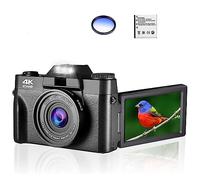 nmbhus Digital Photo Camera Vlogging Camcorder WIFI Webcam Wide Angle 16X Digital Zoom 48MP Photography Flip Screen(Standard,With Filter)