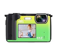 nmbhus Dual Screen 64MP Photography Camera Selfie Recorder 4K UHD Vlog Camcorder 16X Zoom Compact Camera Live Streaming Webcam(With 64G,With 2 Batteries-03)