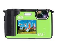 nmbhus Dual Screen 64MP Photography Camera Selfie Recorder 4K UHD Vlog Camcorder 16X Zoom Compact Camera Live Streaming Webcam(With 32G,With 2 Batteries-02)